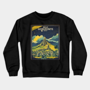 Belo Horizonte Starry Night Brazil Vintage Tourism Travel Poster Crewneck Sweatshirt